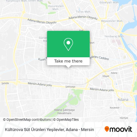 Kültürova Süt Ürünleri Yeşilevler map