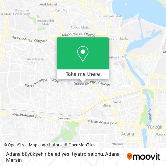 Adana büyükşehir belediyesi tıyatro salonu map