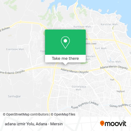 adana izmir Yolu map