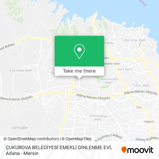 ÇUKUROVA BELEDİYESİ  EMEKLİ DİNLENME EVİ map