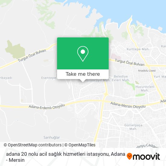 adana 20 nolu acil sağlık hizmetleri istasyonu map