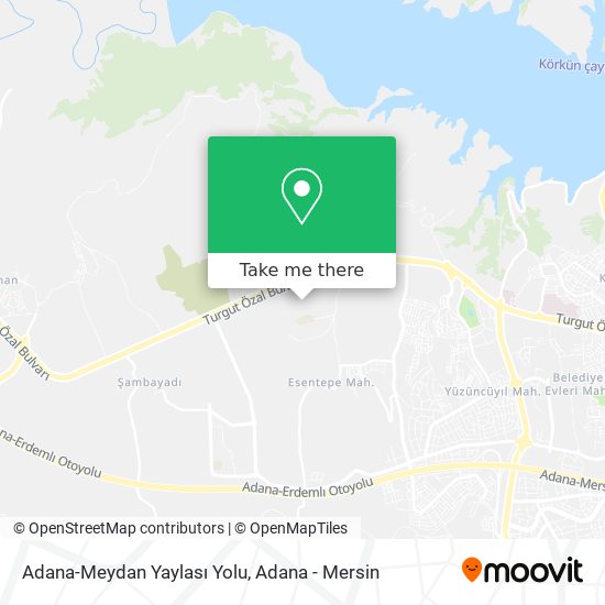 Adana-Meydan Yaylası Yolu map