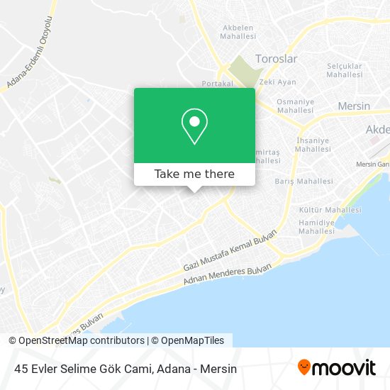 45 Evler Selime Gök Cami map