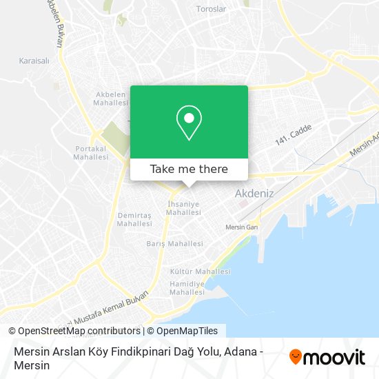 Mersin Arslan Köy Findikpinari Dağ Yolu map