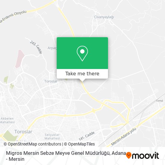 Migros Mersin Sebze Meyve Genel Müdürlüğü map