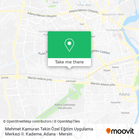 Mehmet Kamuran Tekin Özel Eğitim Uygulama Merkezi II. Kademe map