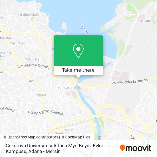 Cukurova Universitesi Adana Myo.Beyaz Evler Kampusu map