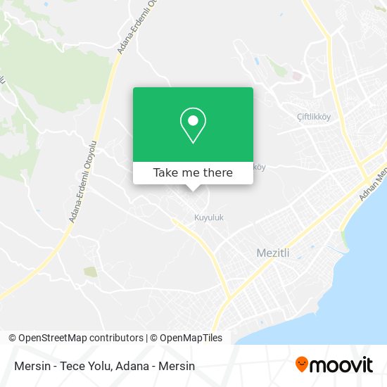 Mersin - Tece Yolu map