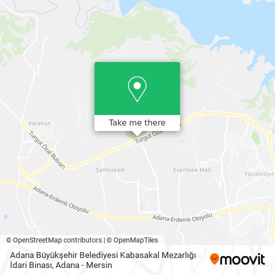 Adana Büyükşehir Belediyesi Kabasakal Mezarlığı İdari Binası map