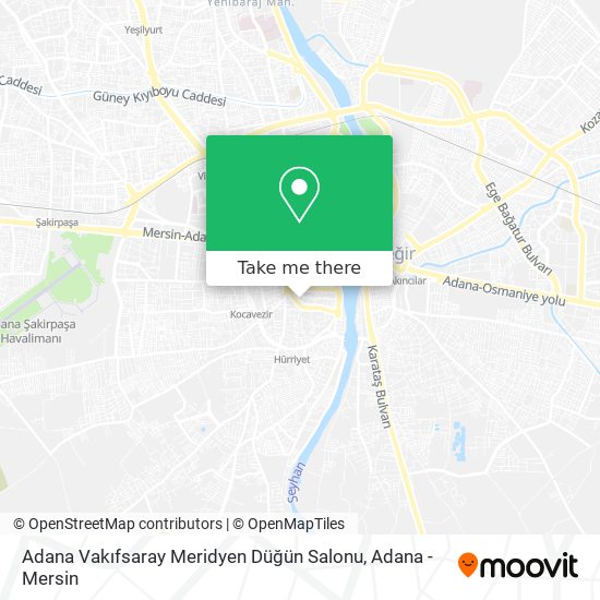 Adana Vakıfsaray Meridyen Düğün Salonu map