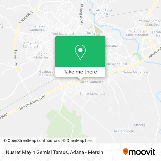 Nusret Mayin Gemisi Tarsus map