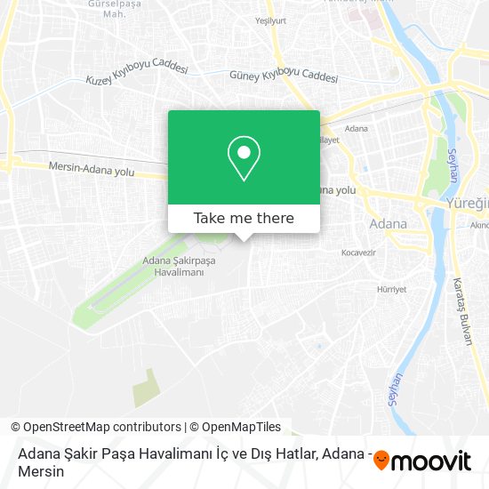 Adana Şakir Paşa Havalimanı İç ve Dış Hatlar map