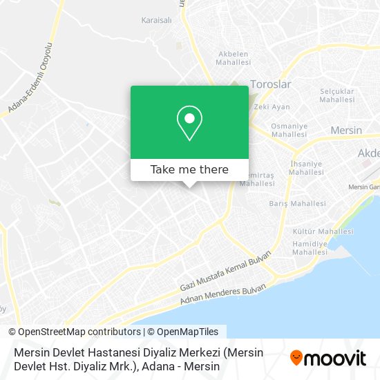 Mersin Devlet Hastanesi Diyaliz Merkezi (Mersin Devlet Hst. Diyaliz Mrk.) map