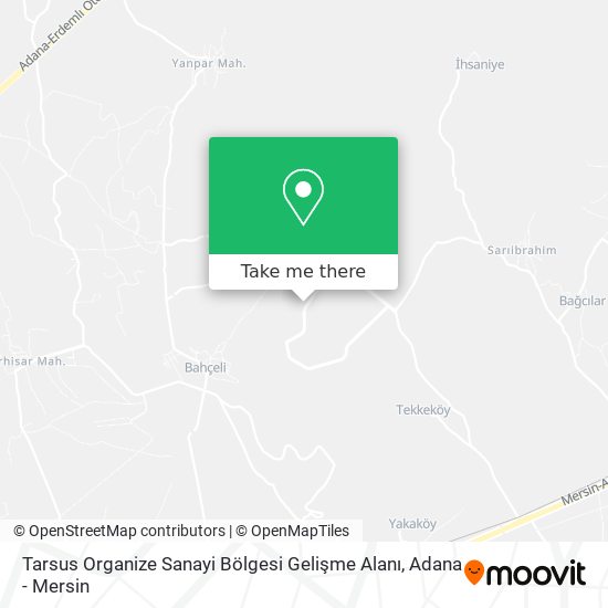 Tarsus Organize Sanayi Bölgesi Gelişme Alanı map