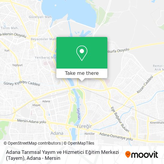 Adana Tarımsal Yayım ve Hizmetici Eğitim Merkezi (Tayem) map