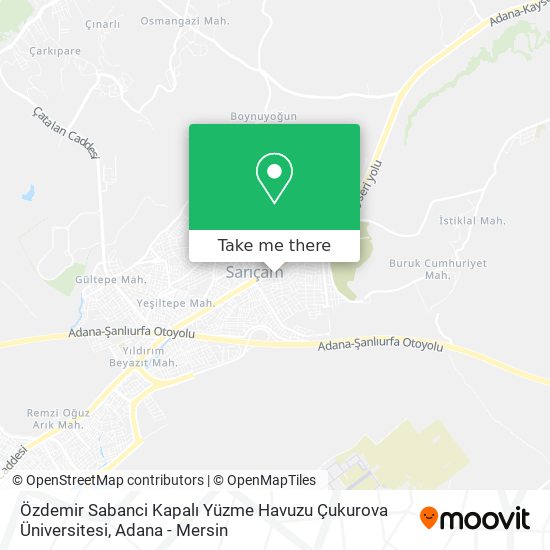 Özdemir Sabanci Kapalı Yüzme Havuzu Çukurova Üniversitesi map