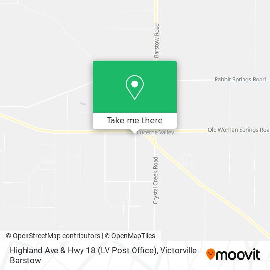 Highland Ave & Hwy 18 (LV Post Office) map