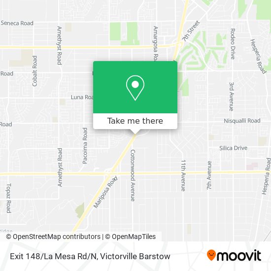 Exit 148/La Mesa Rd/N map
