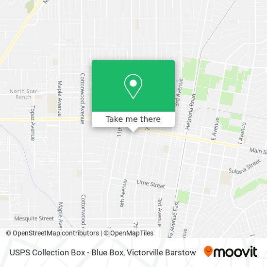 Mapa de USPS Collection Box - Blue Box