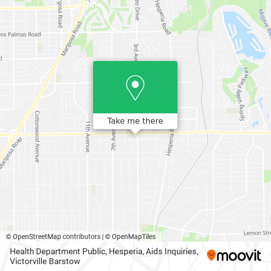 Health Department Public, Hesperia, Aids Inquiries map