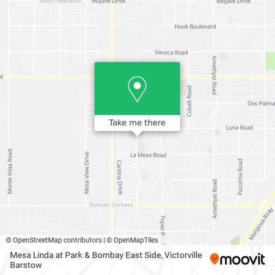 Mesa Linda at Park & Bombay East Side map