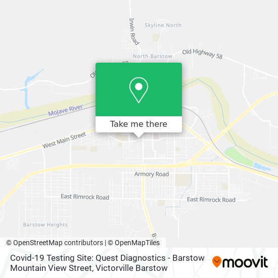 Covid-19 Testing Site: Quest Diagnostics - Barstow Mountain View Street map