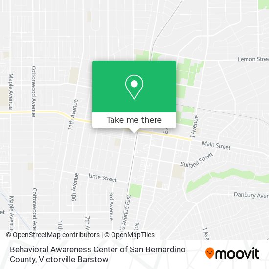 Mapa de Behavioral Awareness Center of San Bernardino County