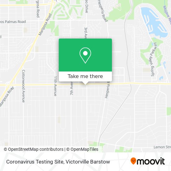 Coronavirus Testing Site map