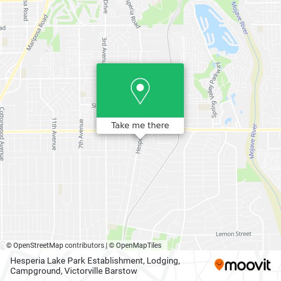 Hesperia Lake Park Establishment, Lodging, Campground map