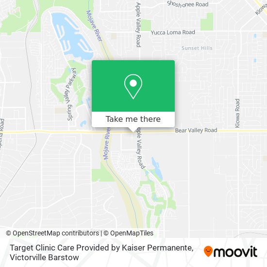 Target Clinic Care Provided by Kaiser Permanente map