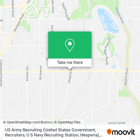 Mapa de US Army Recruiting (United States Government, Recruiters, U S Navy Recruiting Station, Hesperia)