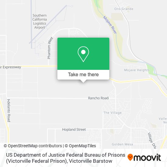 Mapa de US Department of Justice Federal Bureau of Prisons (Victorville Federal Prison)