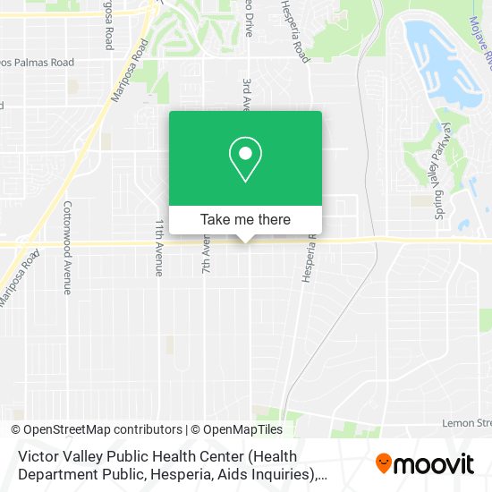 Mapa de Victor Valley Public Health Center (Health Department Public, Hesperia, Aids Inquiries)