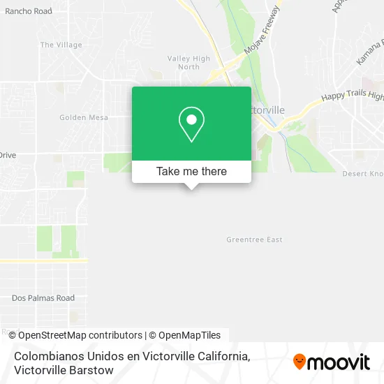 Colombianos Unidos en Victorville California map