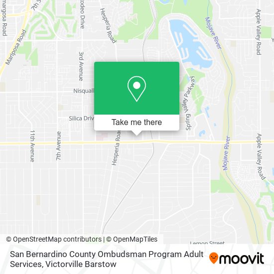San Bernardino County Ombudsman Program Adult Services map