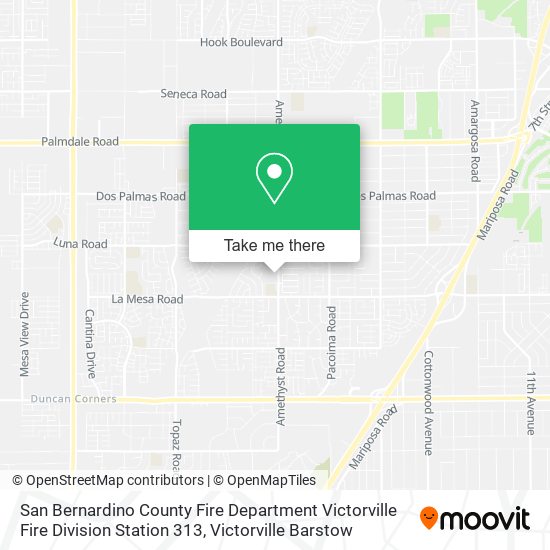Mapa de San Bernardino County Fire Department Victorville Fire Division Station 313