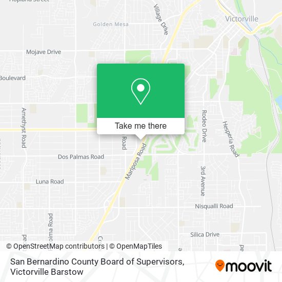 San Bernardino County Board of Supervisors map
