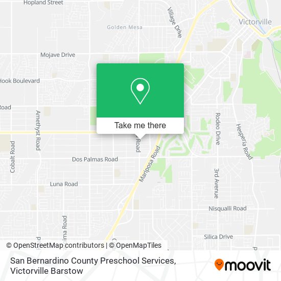 Mapa de San Bernardino County Preschool Services