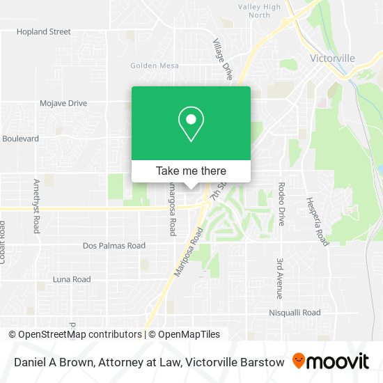 Daniel A Brown, Attorney at Law map