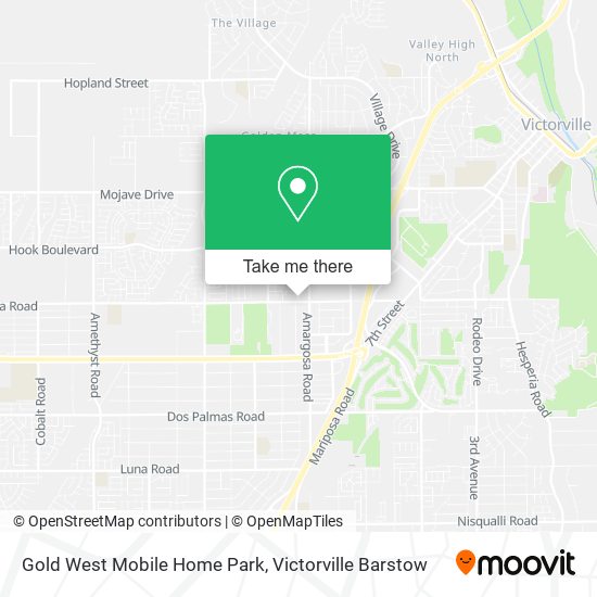 Gold West Mobile Home Park map