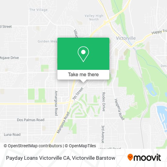 Payday Loans Victorville CA map