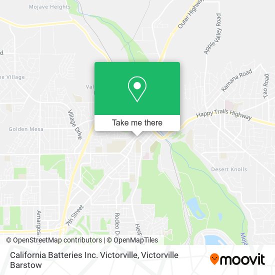California Batteries Inc. Victorville map