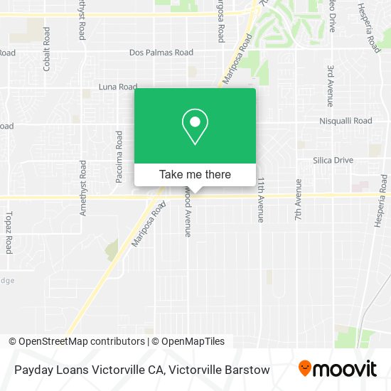 Payday Loans Victorville CA map