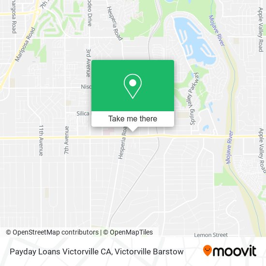 Payday Loans Victorville CA map