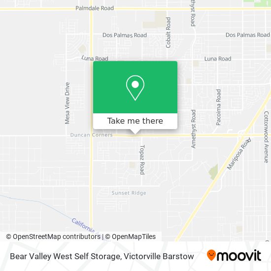 Bear Valley West Self Storage map