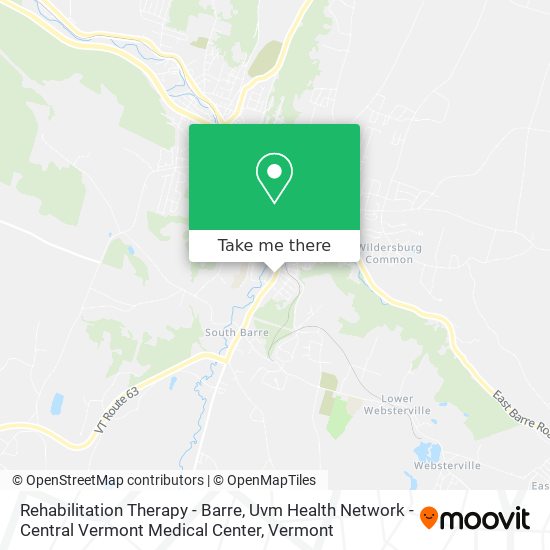 Rehabilitation Therapy - Barre, Uvm Health Network - Central Vermont Medical Center map