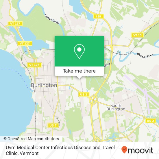 Uvm Medical Center Infectious Disease and Travel Clinic map