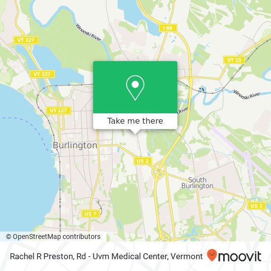 Rachel R Preston, Rd - Uvm Medical Center map