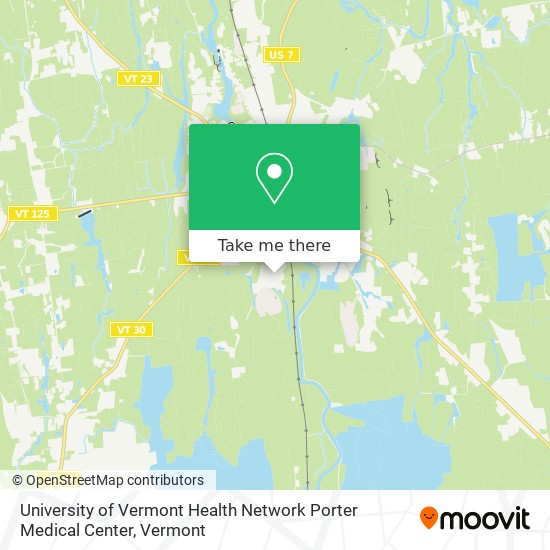University of Vermont Health Network Porter Medical Center map