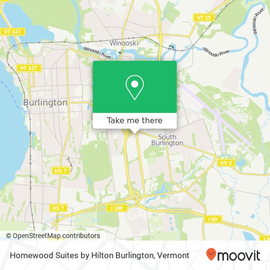 Mapa de Homewood Suites by Hilton Burlington